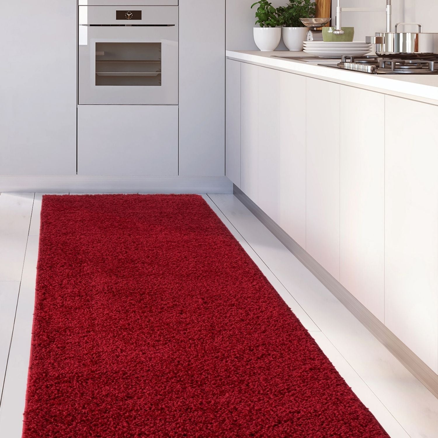Myshaggy Solid Red Rug - PN Home