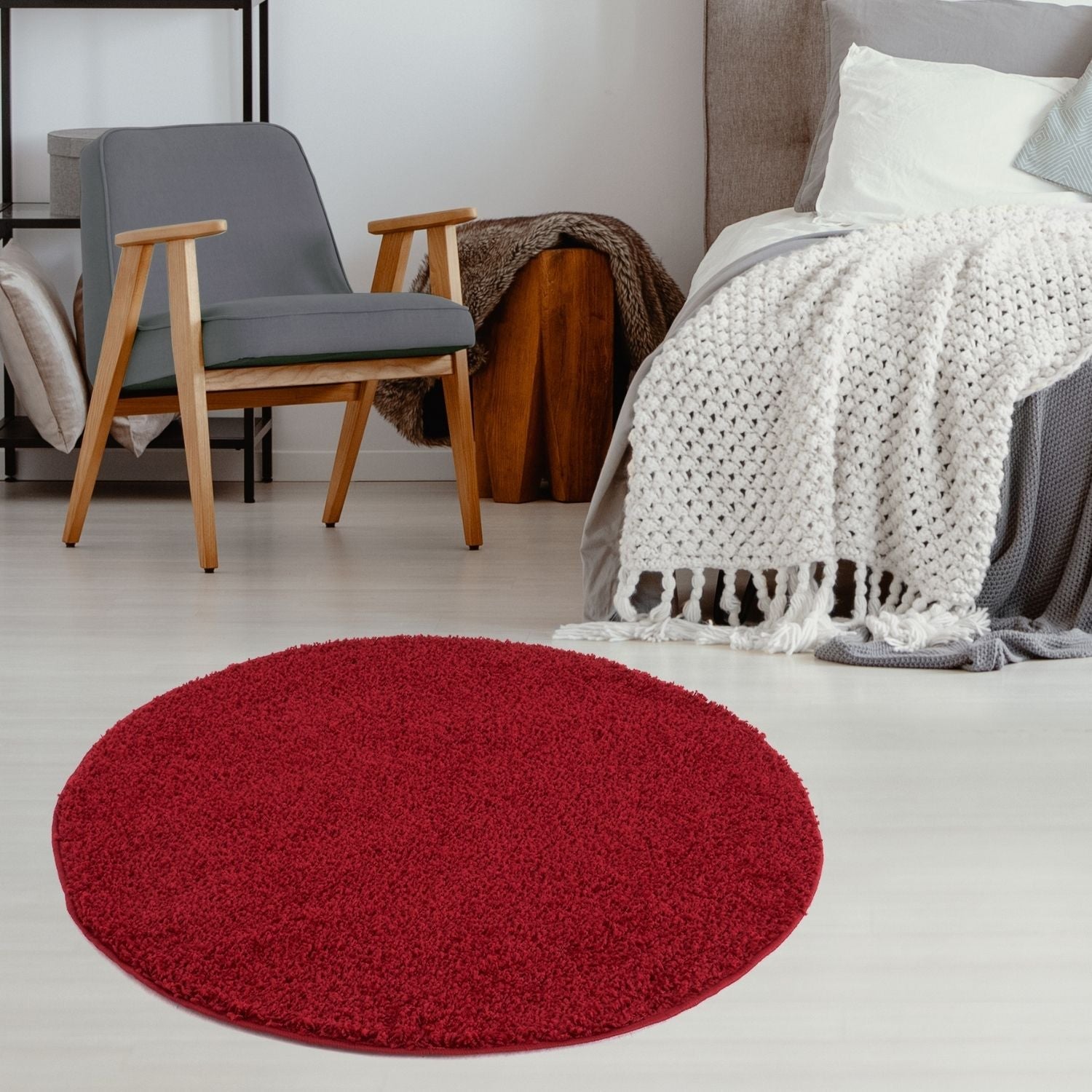 Myshaggy Solid Red Rug - PN Home