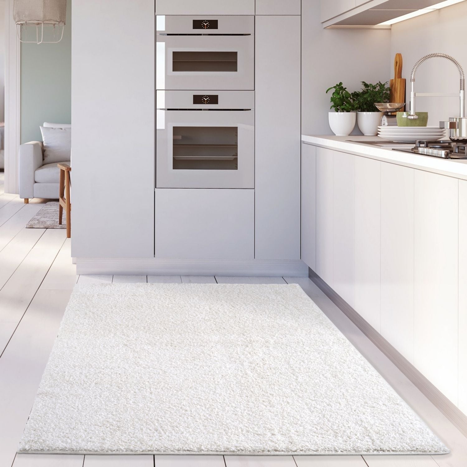 Myshaggy Solid White Rug - PN Home