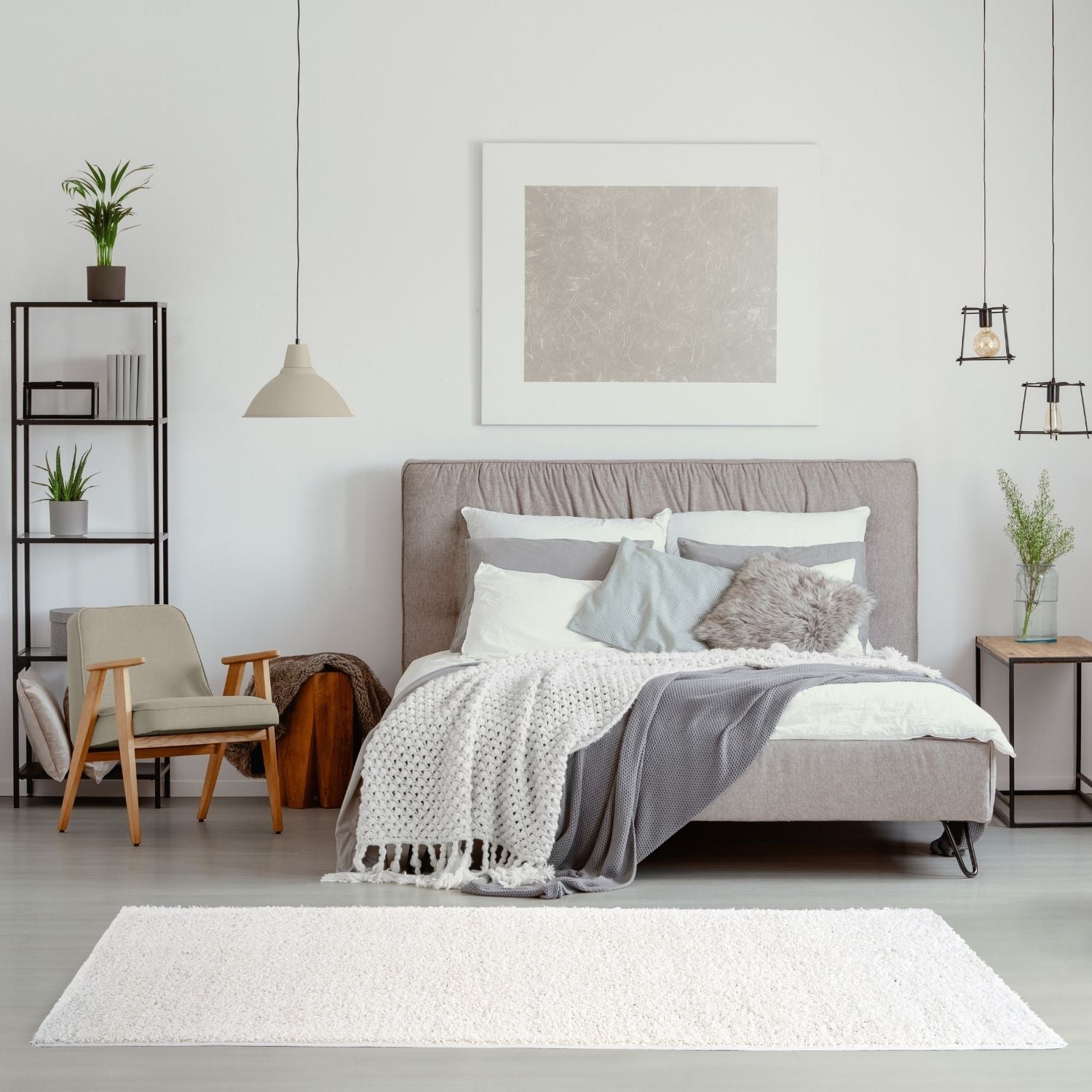 Myshaggy Solid White Rug - PN Home