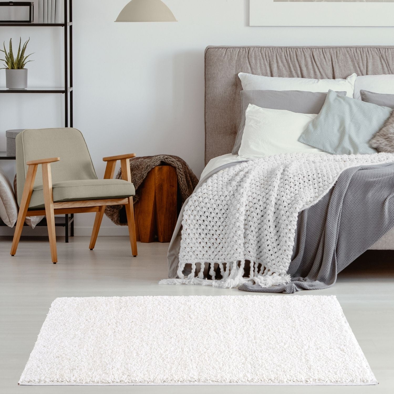 Myshaggy Solid White Rug - PN Home