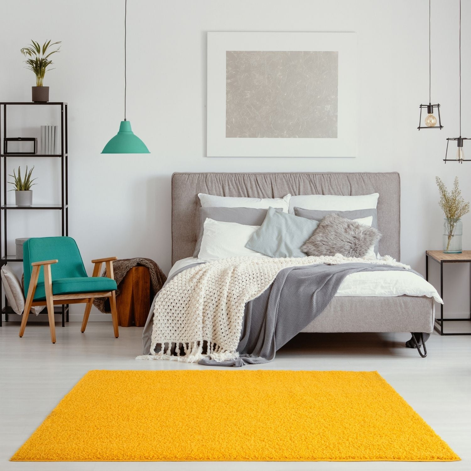 Myshaggy Solid Yellow Rug - PN Home