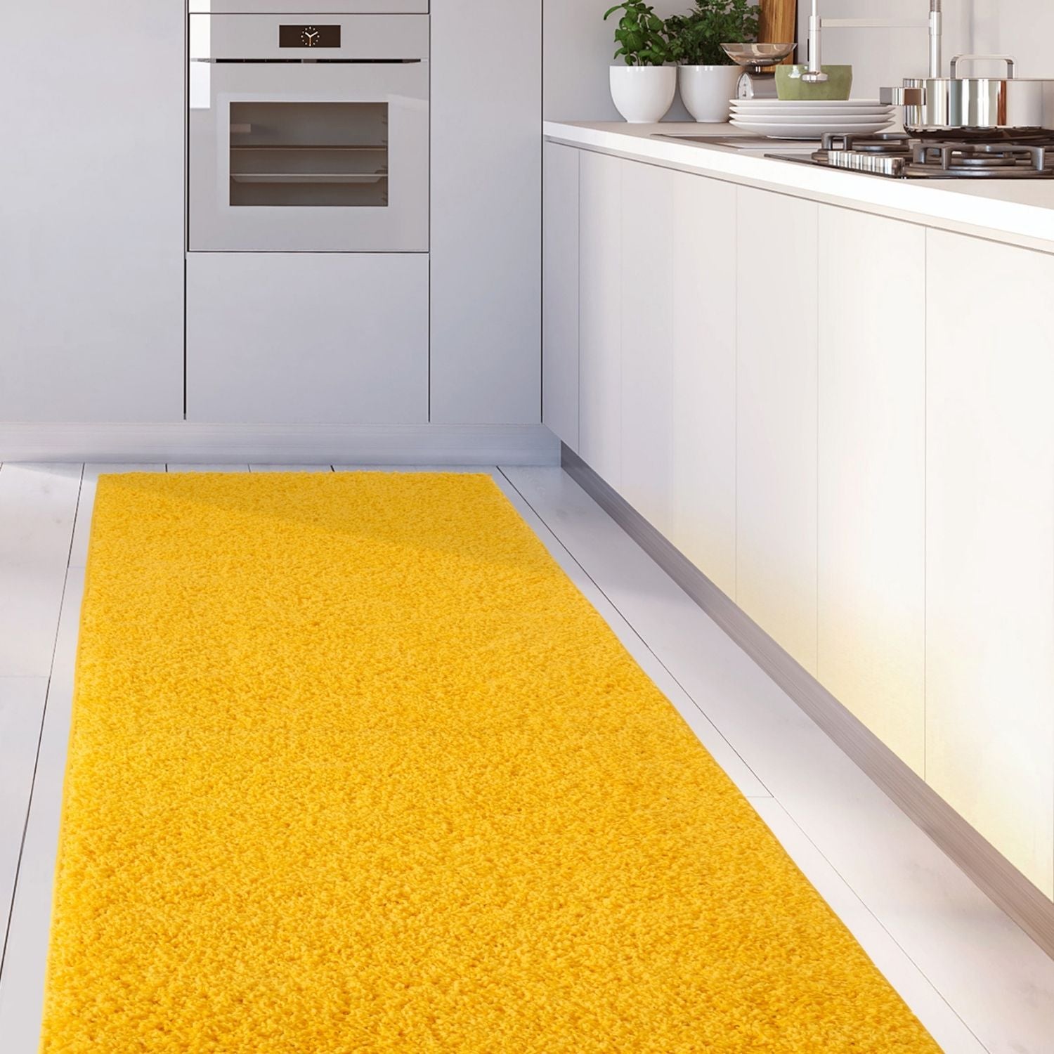 Myshaggy Solid Yellow Rug - PN Home