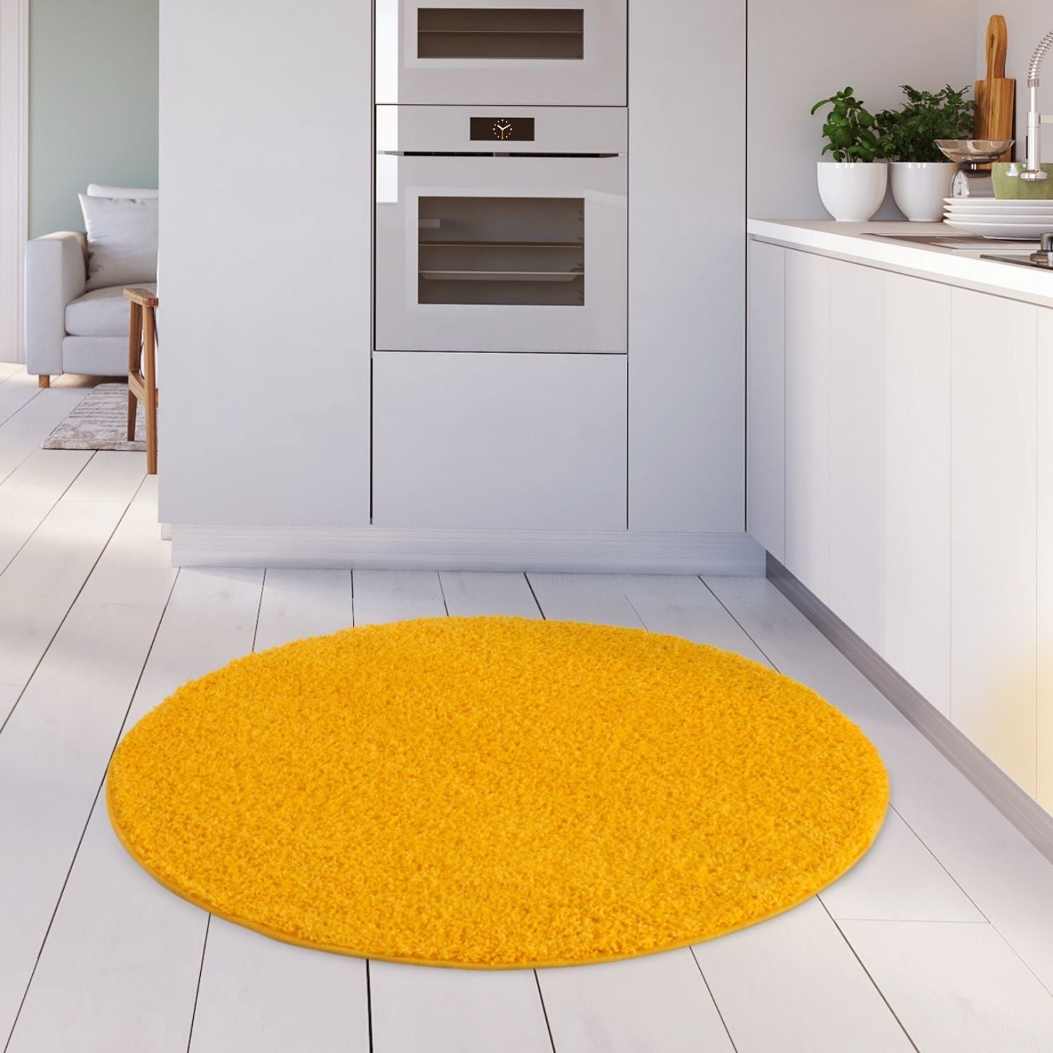 Myshaggy Solid Yellow Rug - PN Home