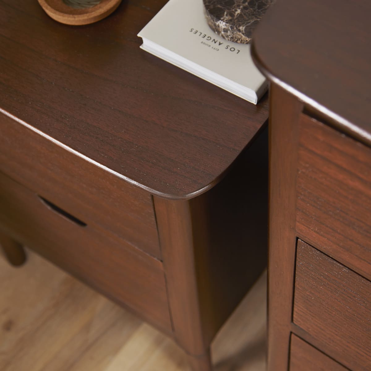 Norway Walnut Wooden Bedside Table