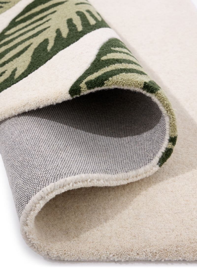 Paradise Leaf Hand-Tufted Wool Rug – Cream/Green - PN Home
