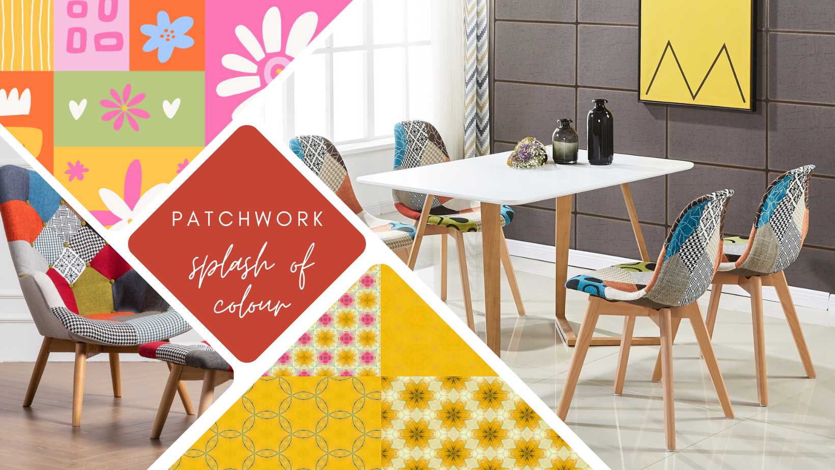 scandinavian patchwork dining chairs