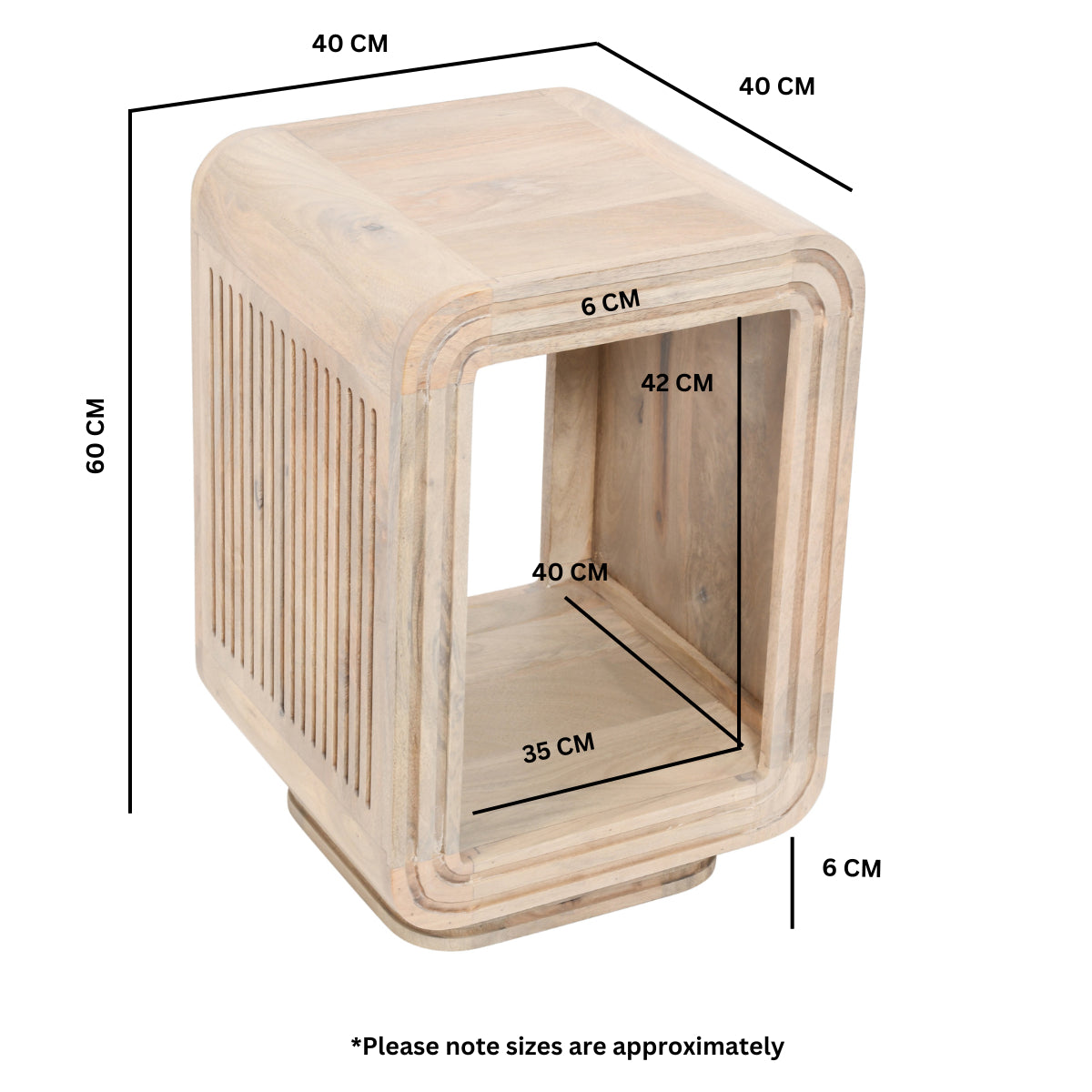 Preston Mango Wood Bedside Table