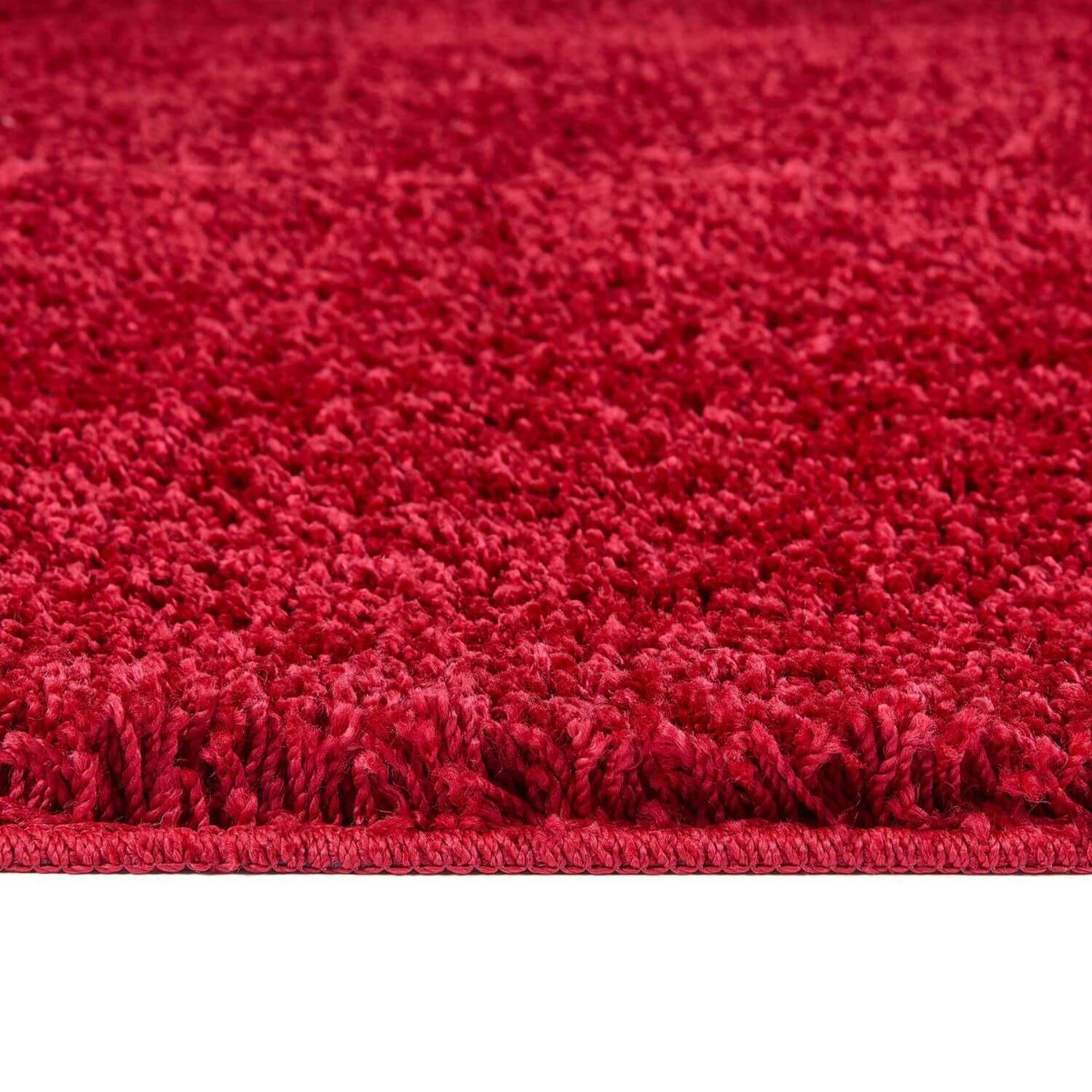 Washable Red Shaggy Rug - PN Home