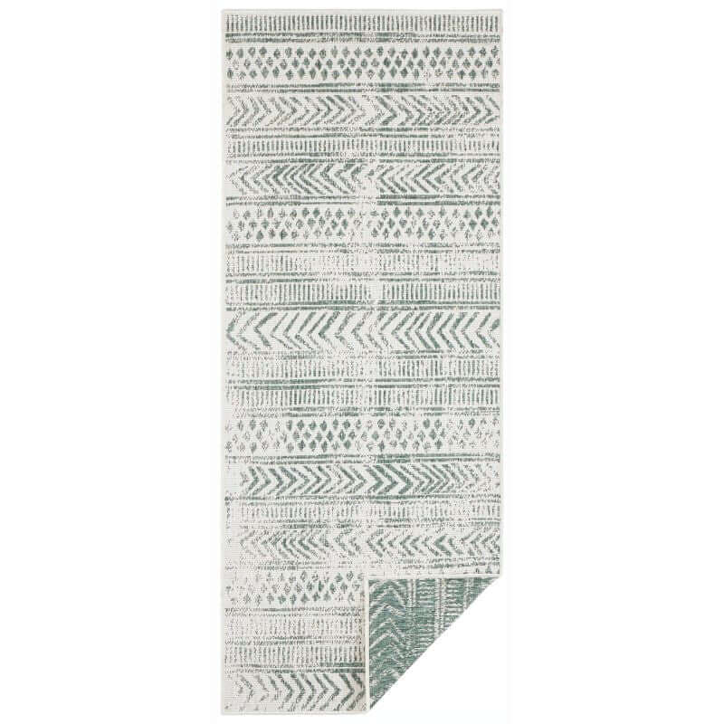 Indoor-Outdoor Reversible Geometric Green Rug - PN Home
