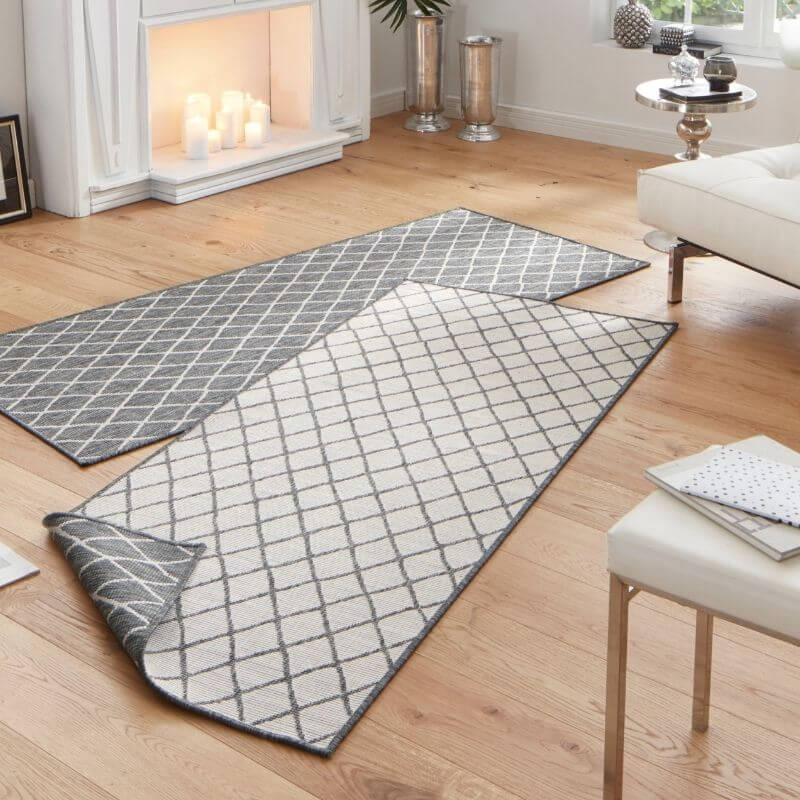 Reversible Indoor-Outdoor Geometric Flatweave Rug - PN Home
