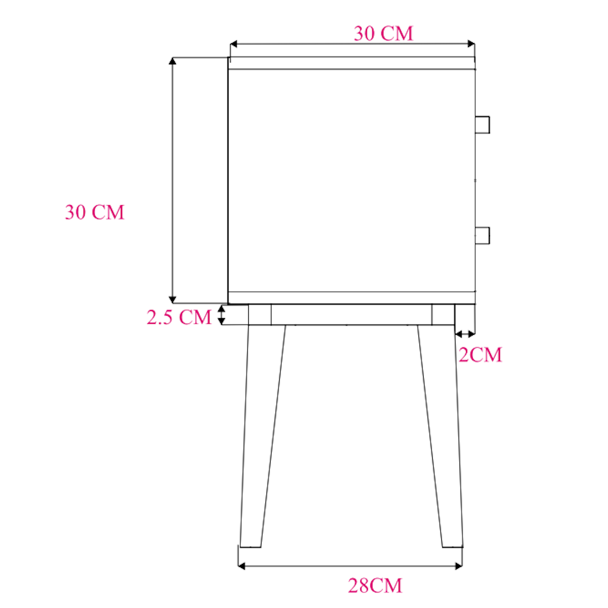 Scandinavian White Oak Logan Narrow Bedside Table