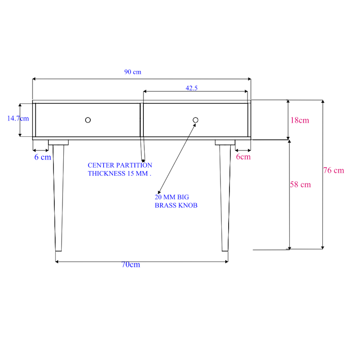 Scandinavian Walnut Oslo Console, Dressing Table, and Desk