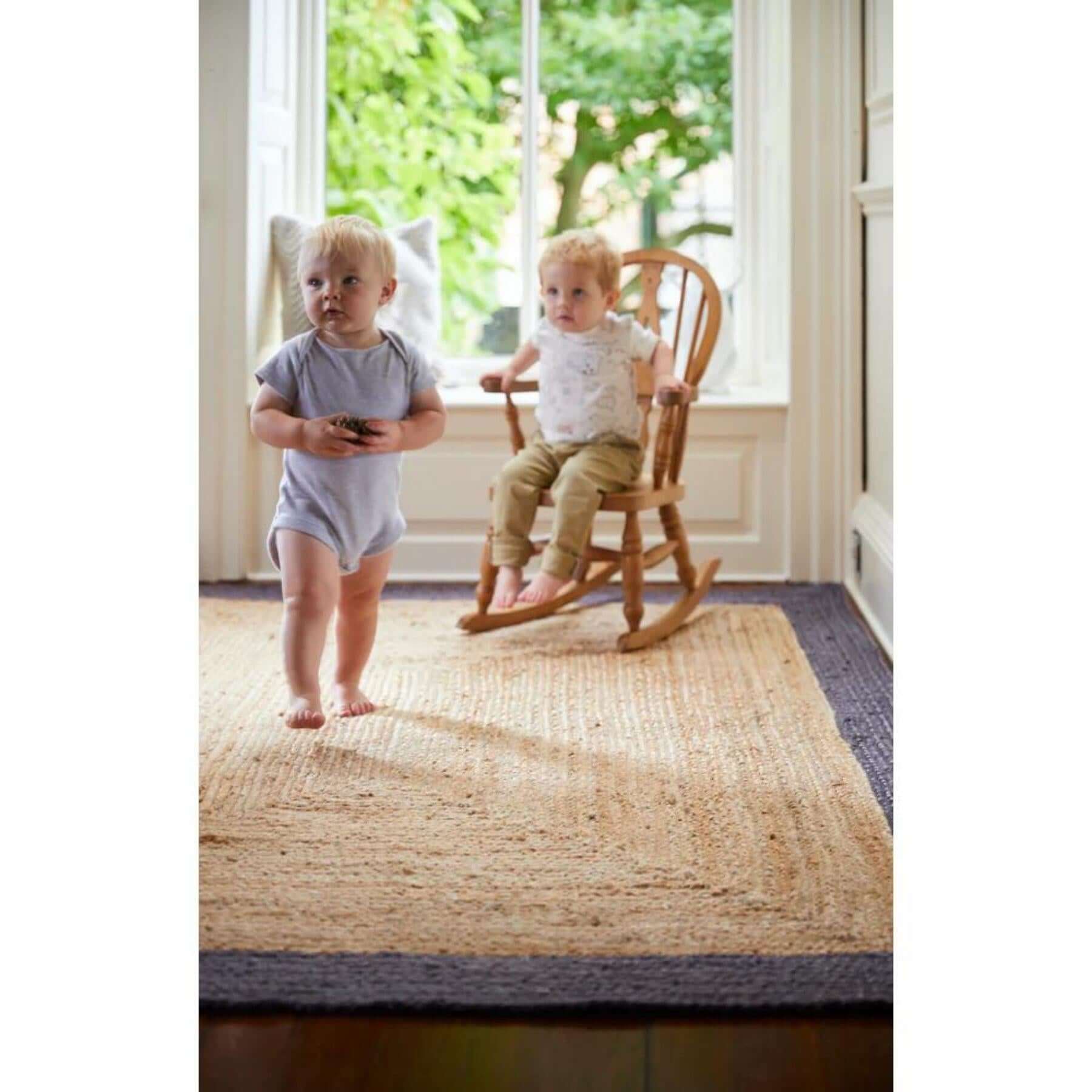 Bordered Grey Jute Rug - PN Home