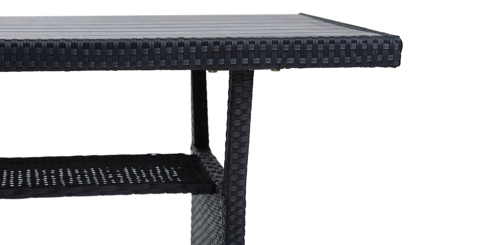 Stockholm 6 Seater Black Rattan Corner Garden Dining and Lounge Set - PN Home