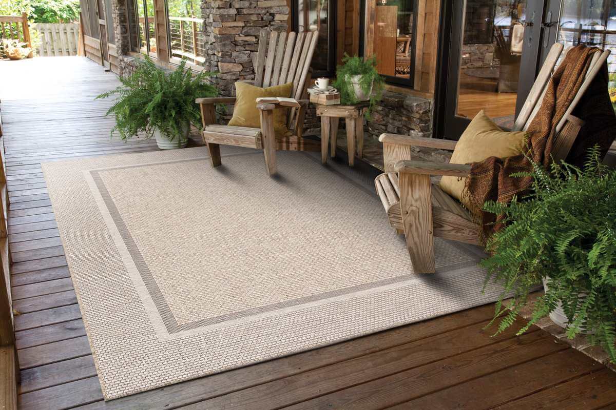 Summer Latte Border Rug – Indoor/Outdoor - PN Home