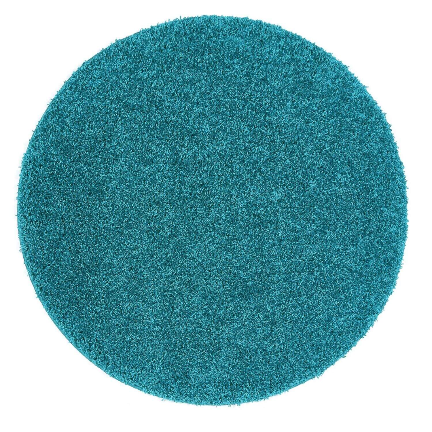 Washable Teal Shaggy Rug - PN Home
