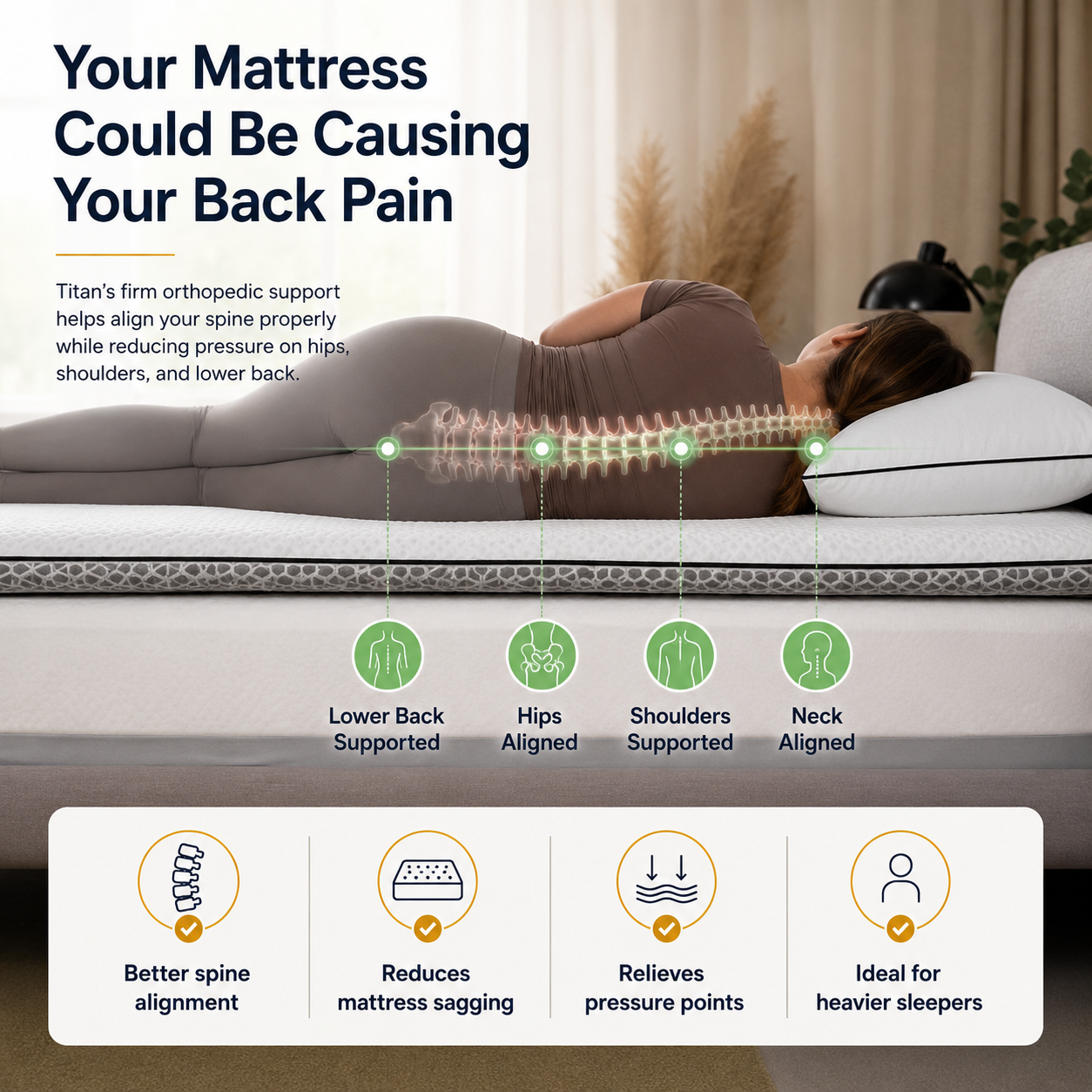Brightr® Titan 2 in 1 Mattress Firm Mattress Topper - Medium/Firm
