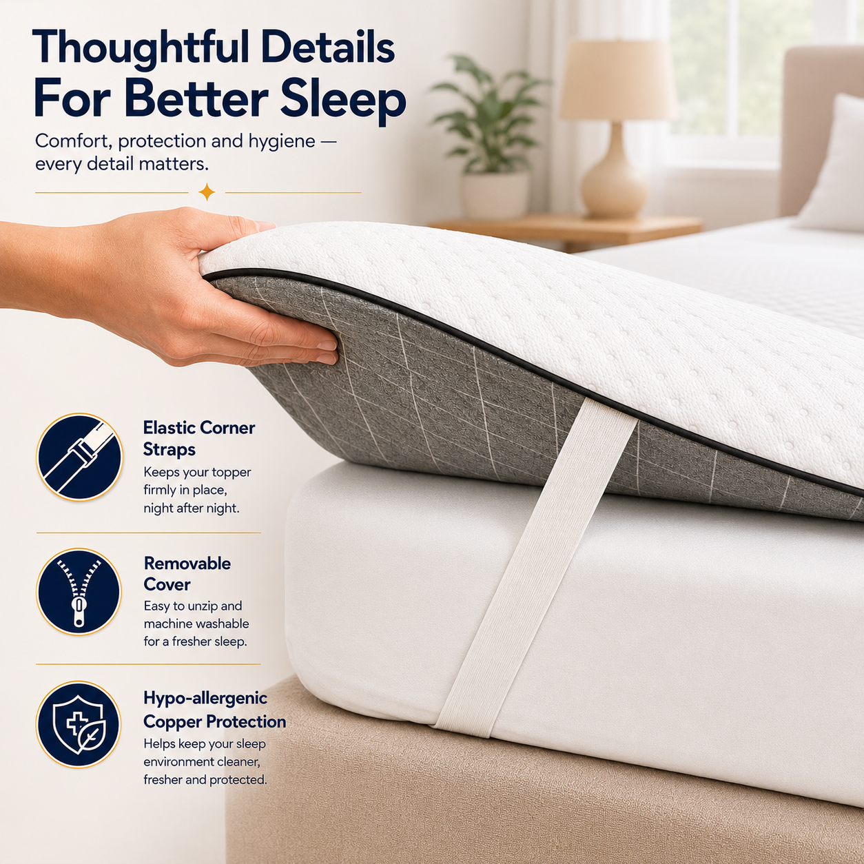 Brightr® Titan 2 in 1 Mattress Firm Mattress Topper - Medium/Firm