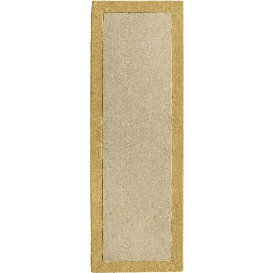 Bordered Yellow Wool Rug - PN Home