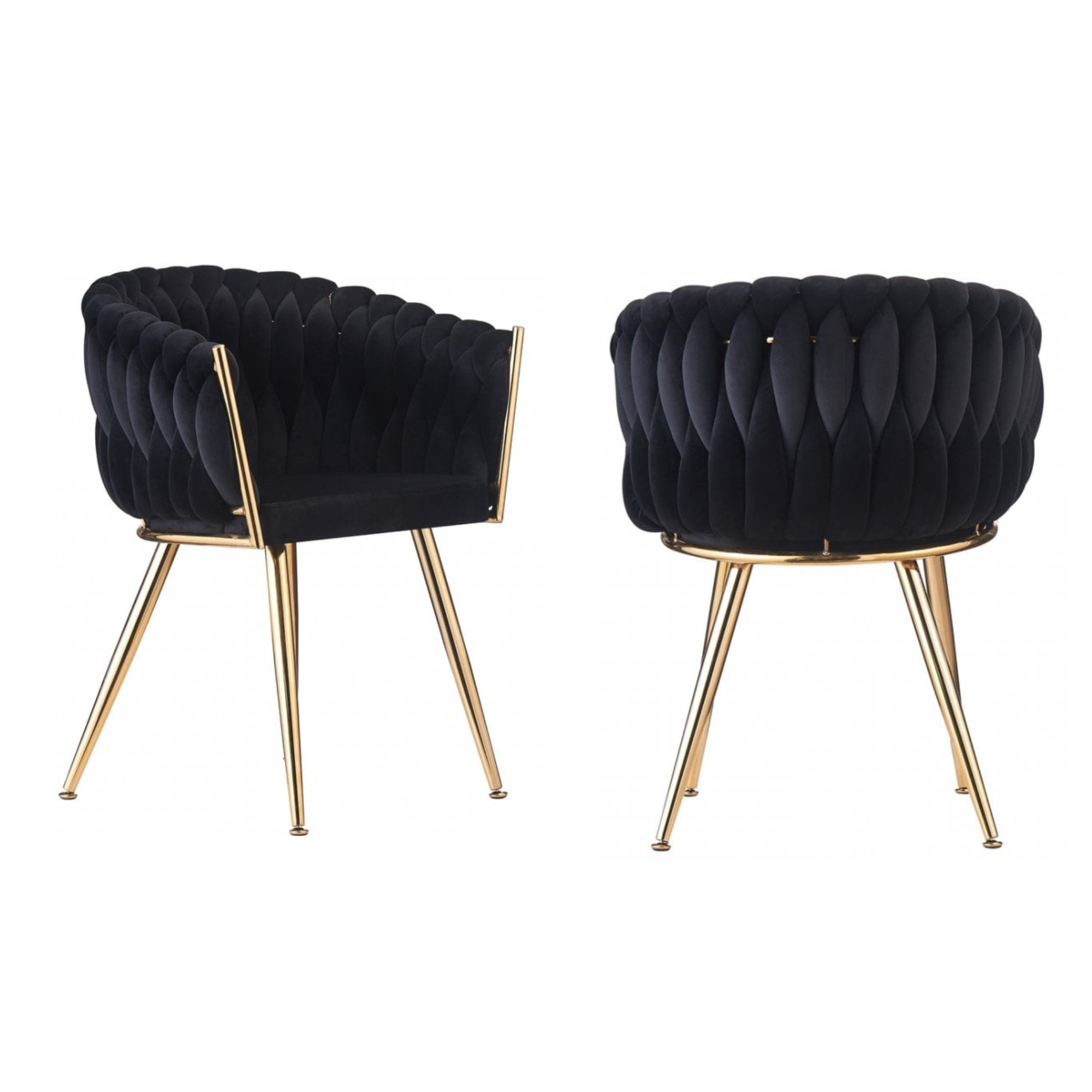 Roma Knot LUX Velvet Dining Chair - Plush Upholstery with Gold Frame