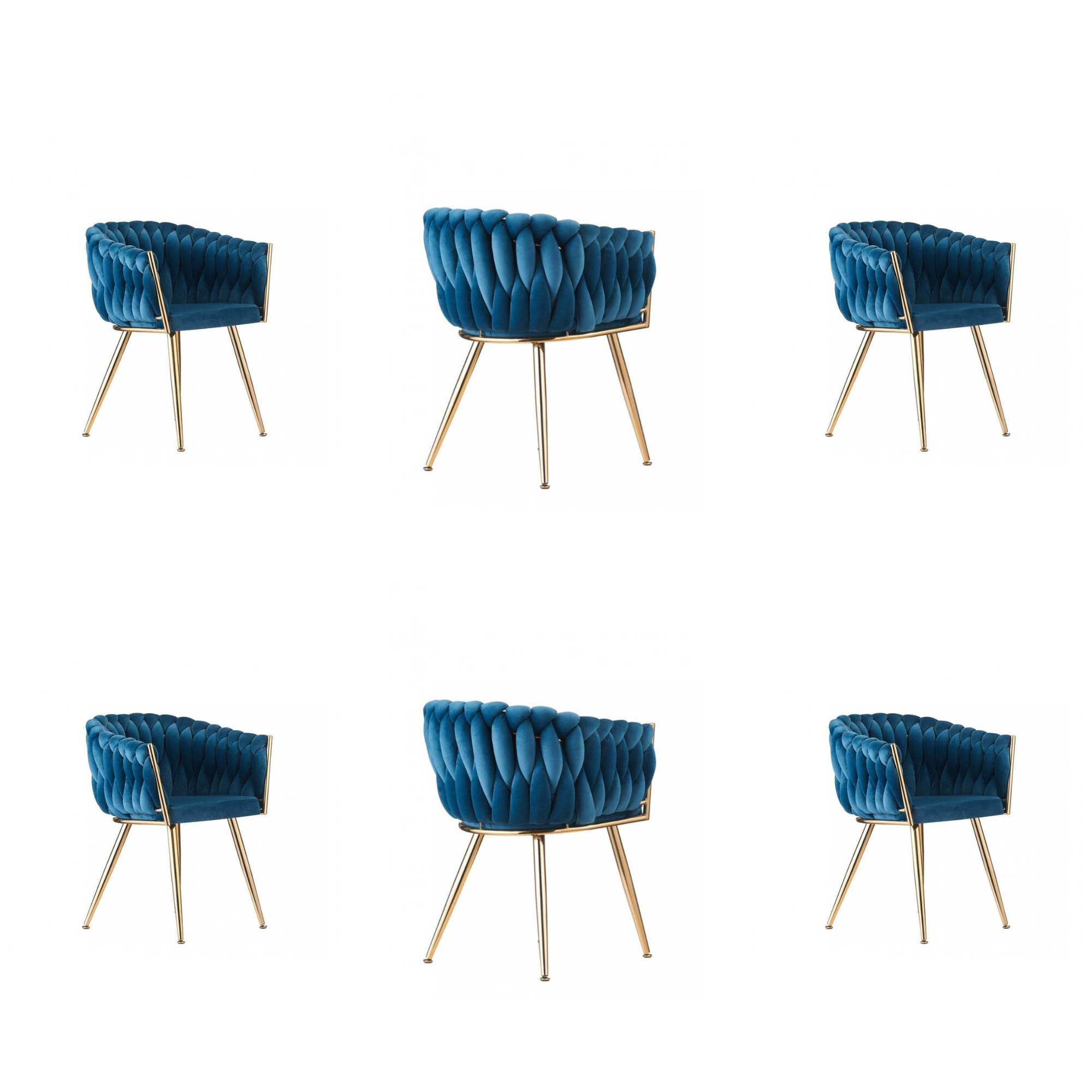 Roma Knot LUX Velvet Dining Chair - Plush Upholstery with Gold Frame