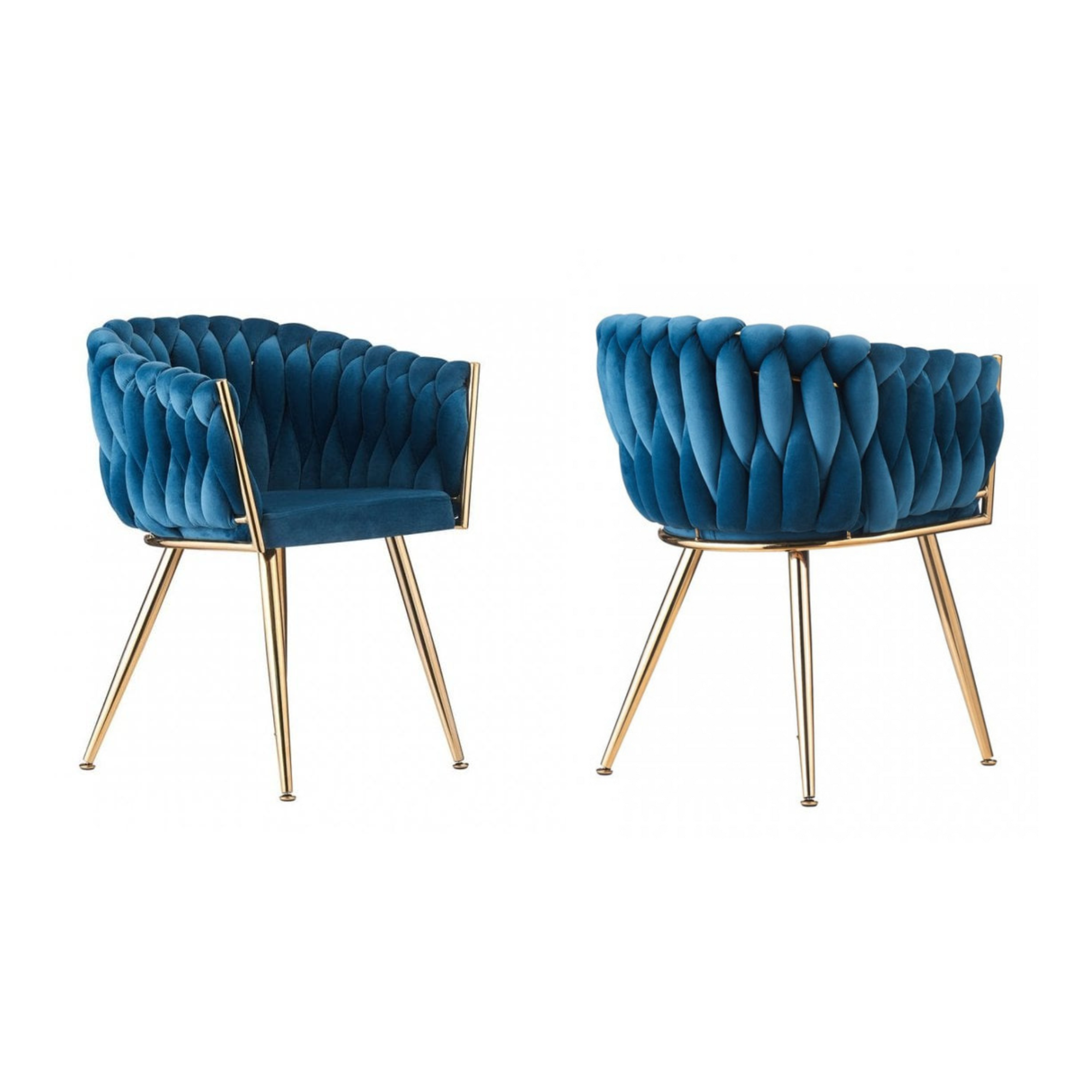 Roma Knot LUX Velvet Dining Chair - Plush Upholstery with Gold Frame