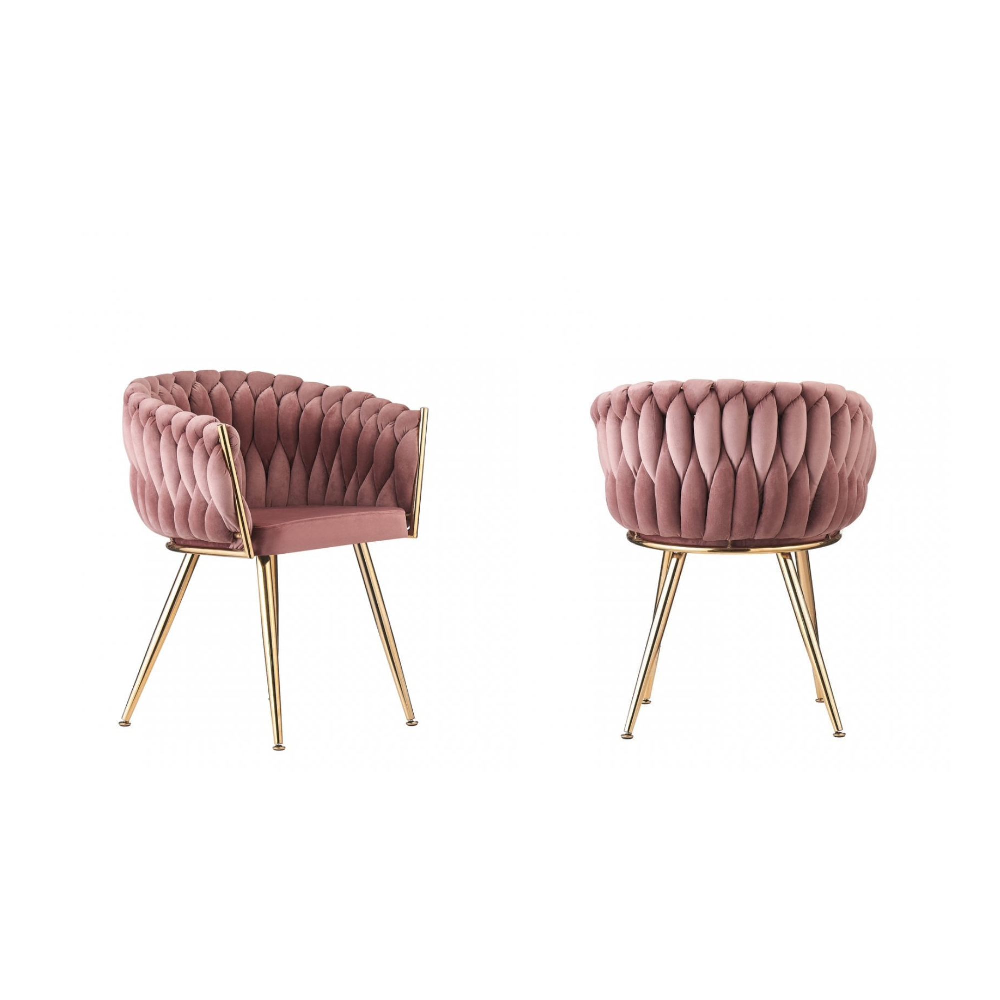 Roma Knot LUX Velvet Dining Chair - Plush Upholstery with Gold Frame
