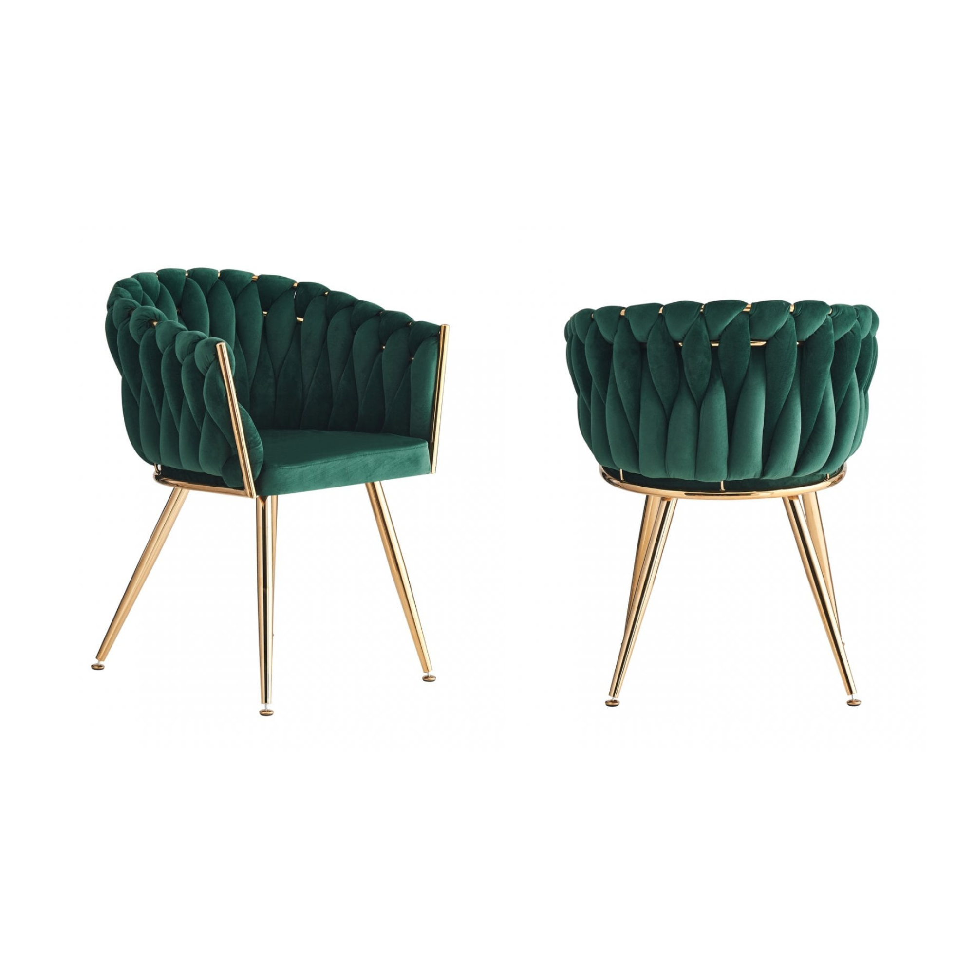 Roma Knot LUX Velvet Dining Chair - Plush Upholstery with Gold Frame