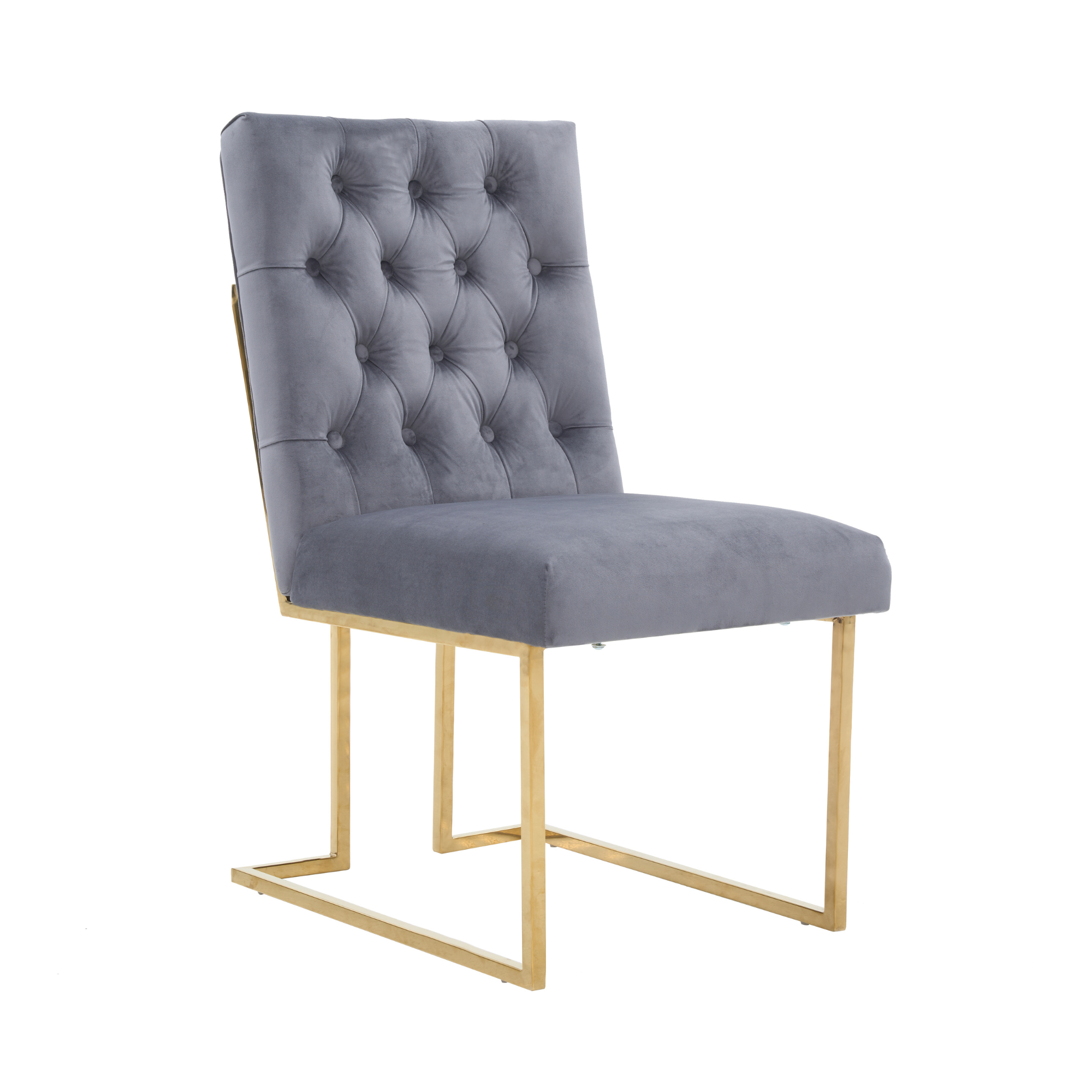 Siena Tufted Velvet Dining Chair – Gold Frame, Modern Luxury Accent
