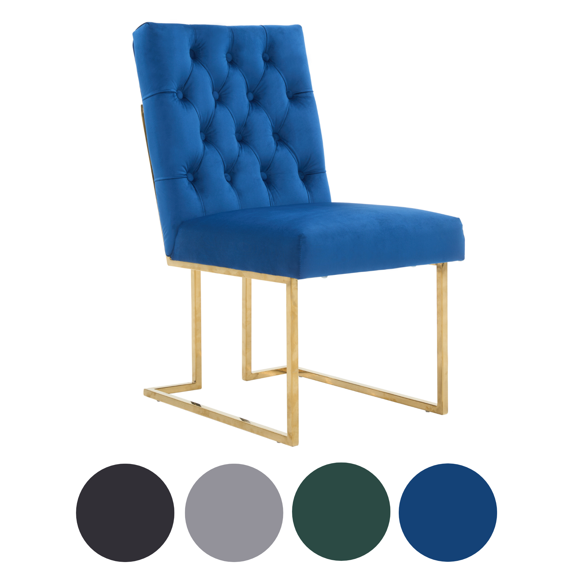 Elsa Velvet Dining Chair - Grey