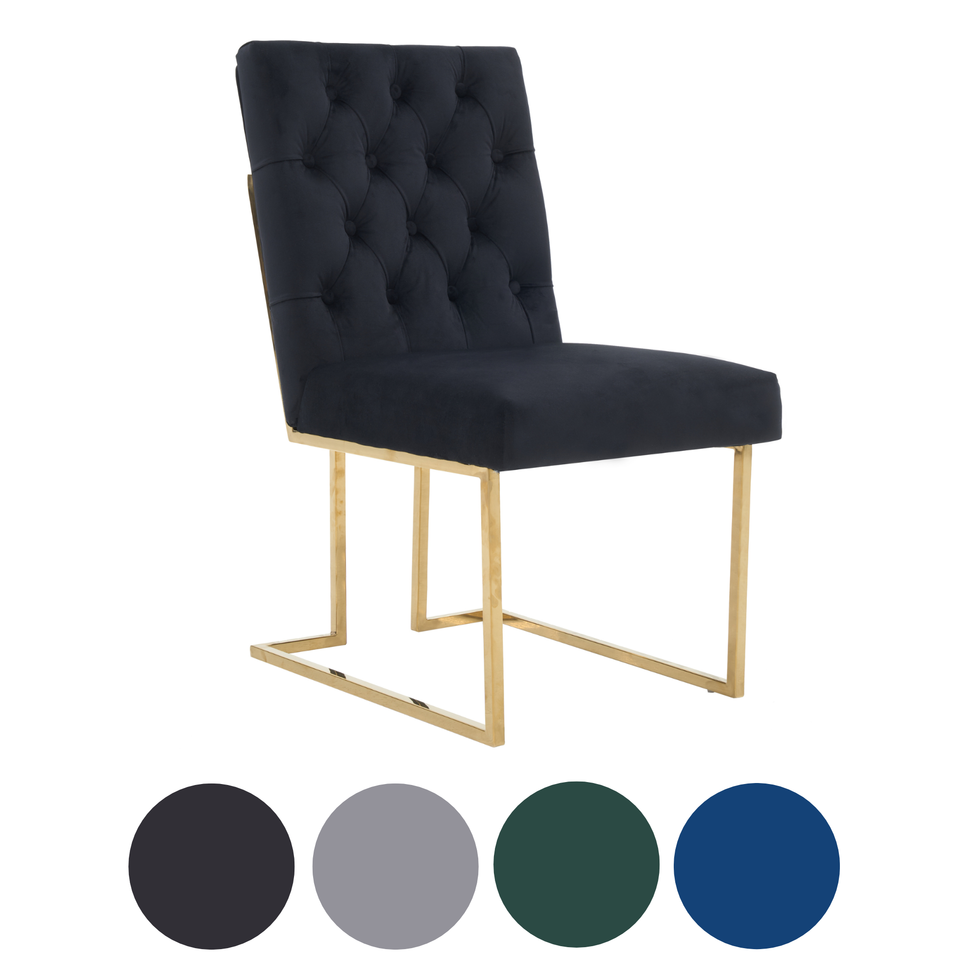 Elsa Velvet Dining Chair - Grey