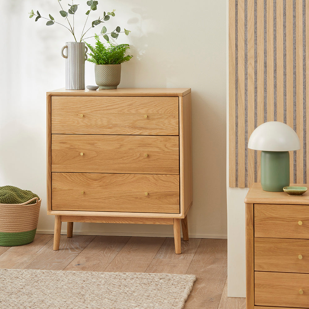 Wright Oak Chest of 3 Drawers