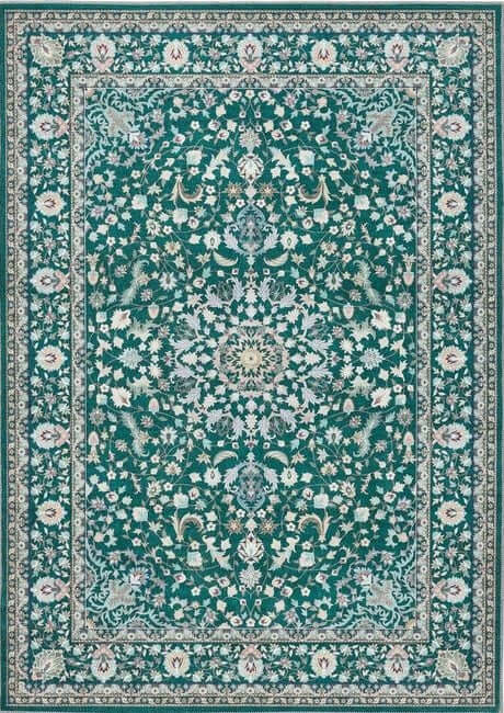 Eco-Washable Green Rug Medallion Design - PN Home
