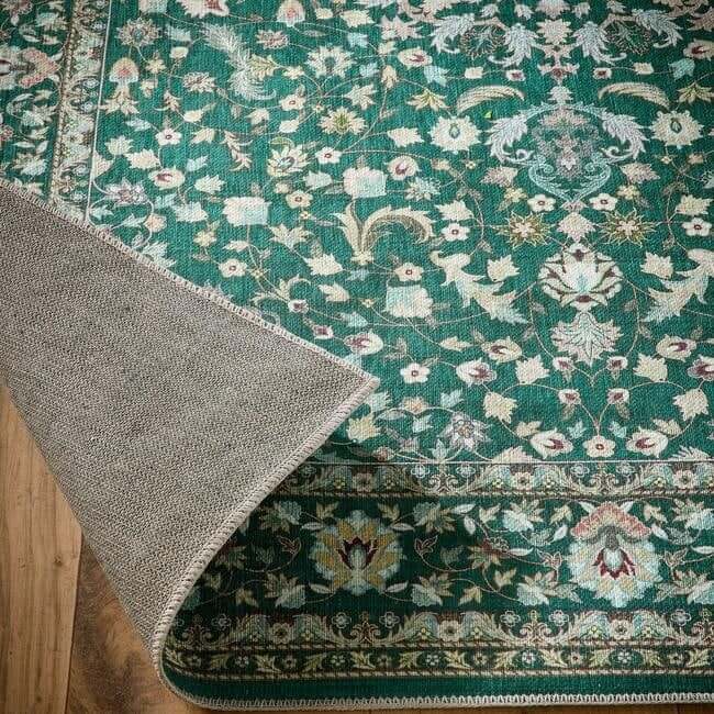 Eco-Washable Green Rug Medallion Design - PN Home
