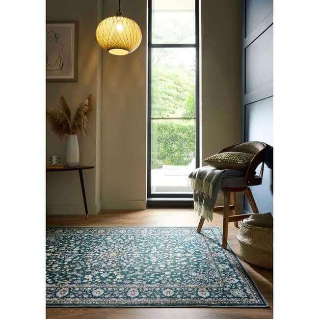 Eco-Washable Green Rug Medallion Design - PN Home