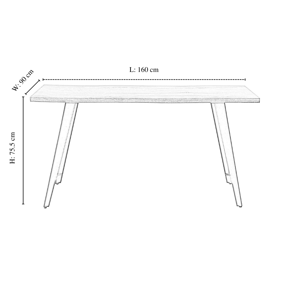 Zarah Rocco Dining Set with Oak Table and 4 Dining Chairs