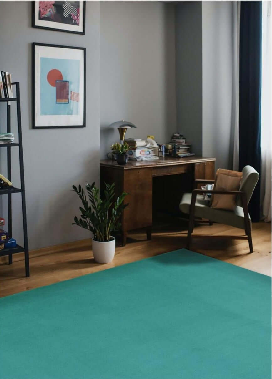 Maestro Solid Duck Egg Blue Rug - PN Home
