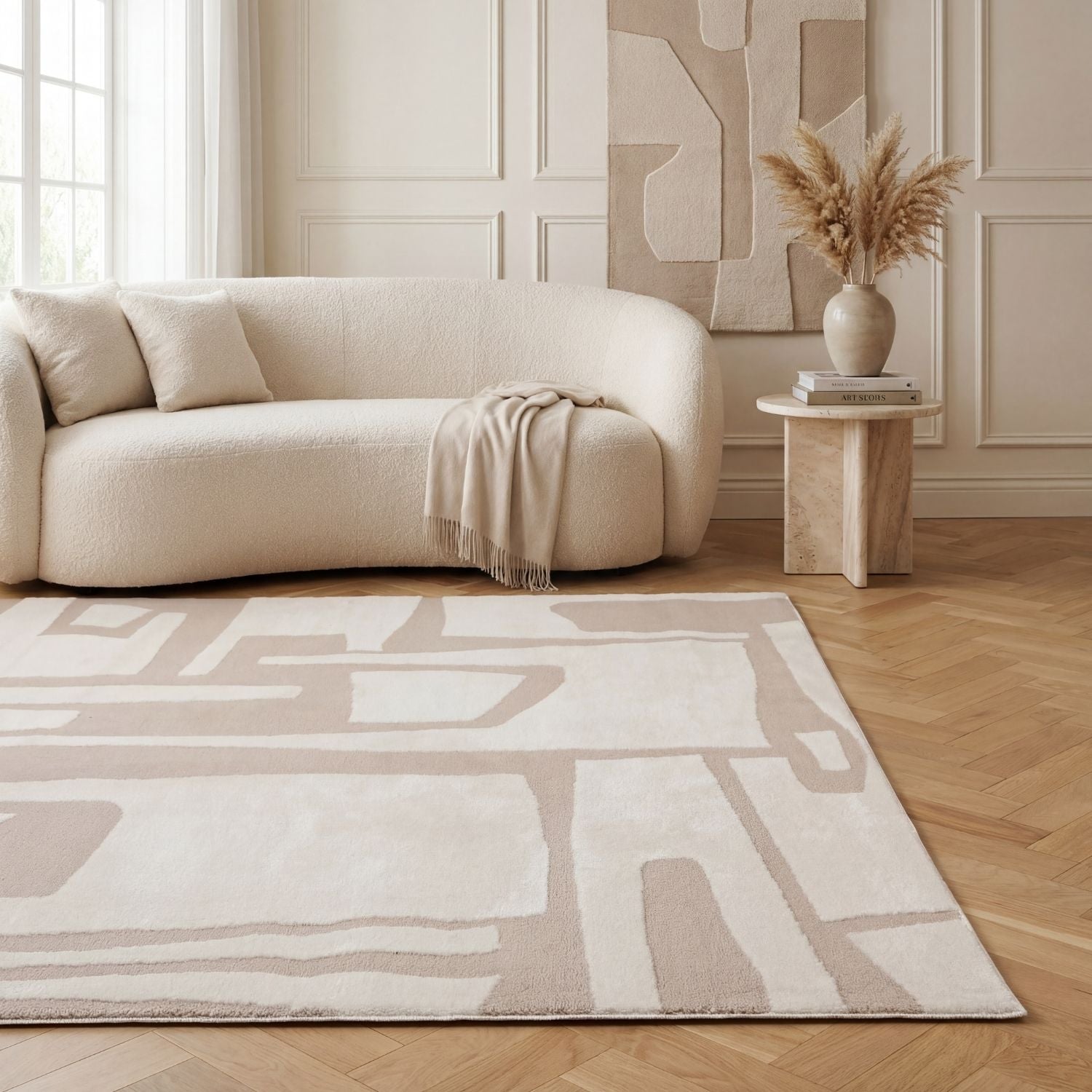 Loft Abstract Beige Rug - PN Home