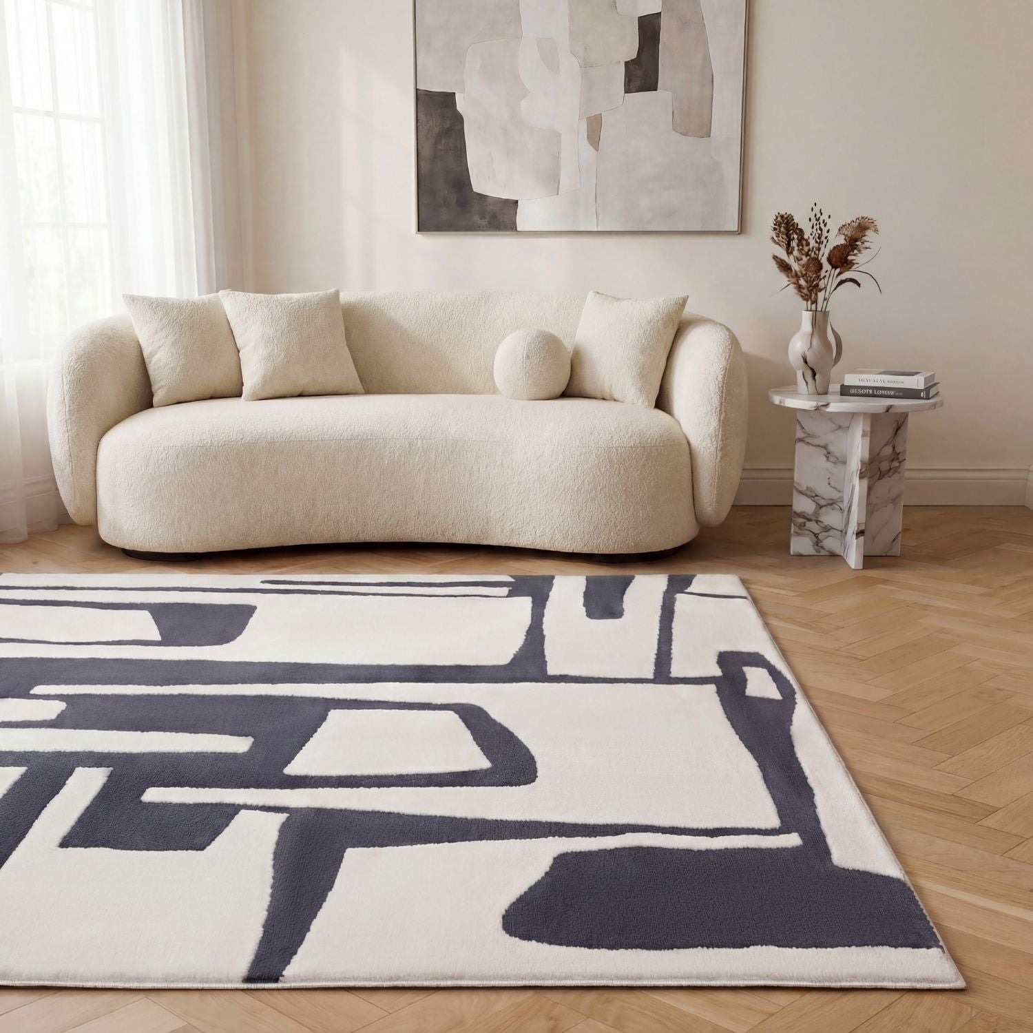 Loft Abstract Blue Rug - PN Home