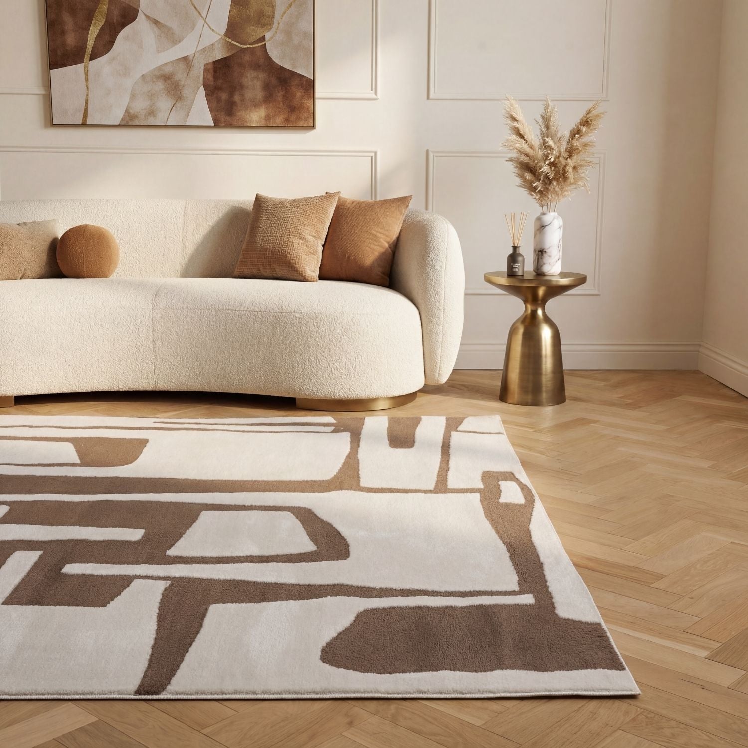 Loft Abstract Brown Rug - PN Home