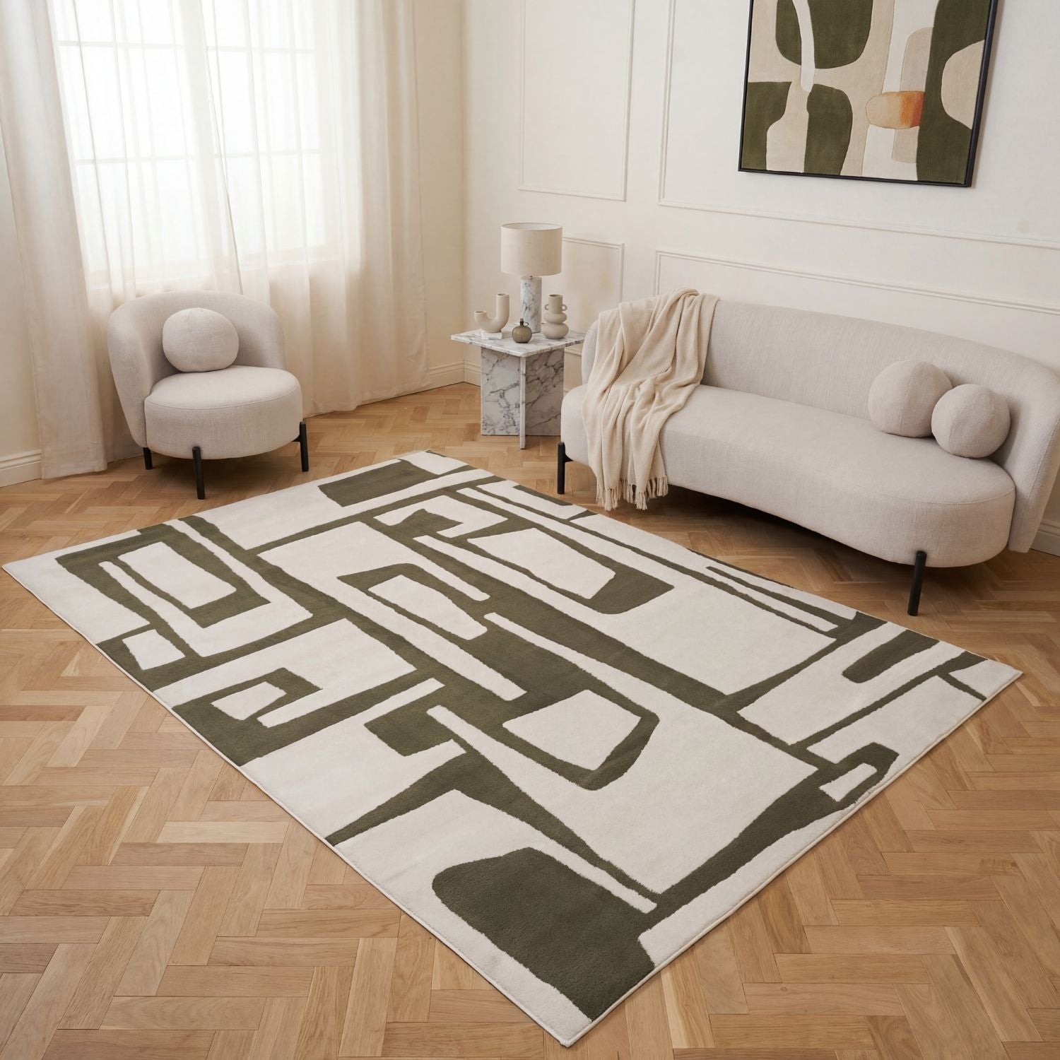 Loft Abstract Green Rug - PN Home