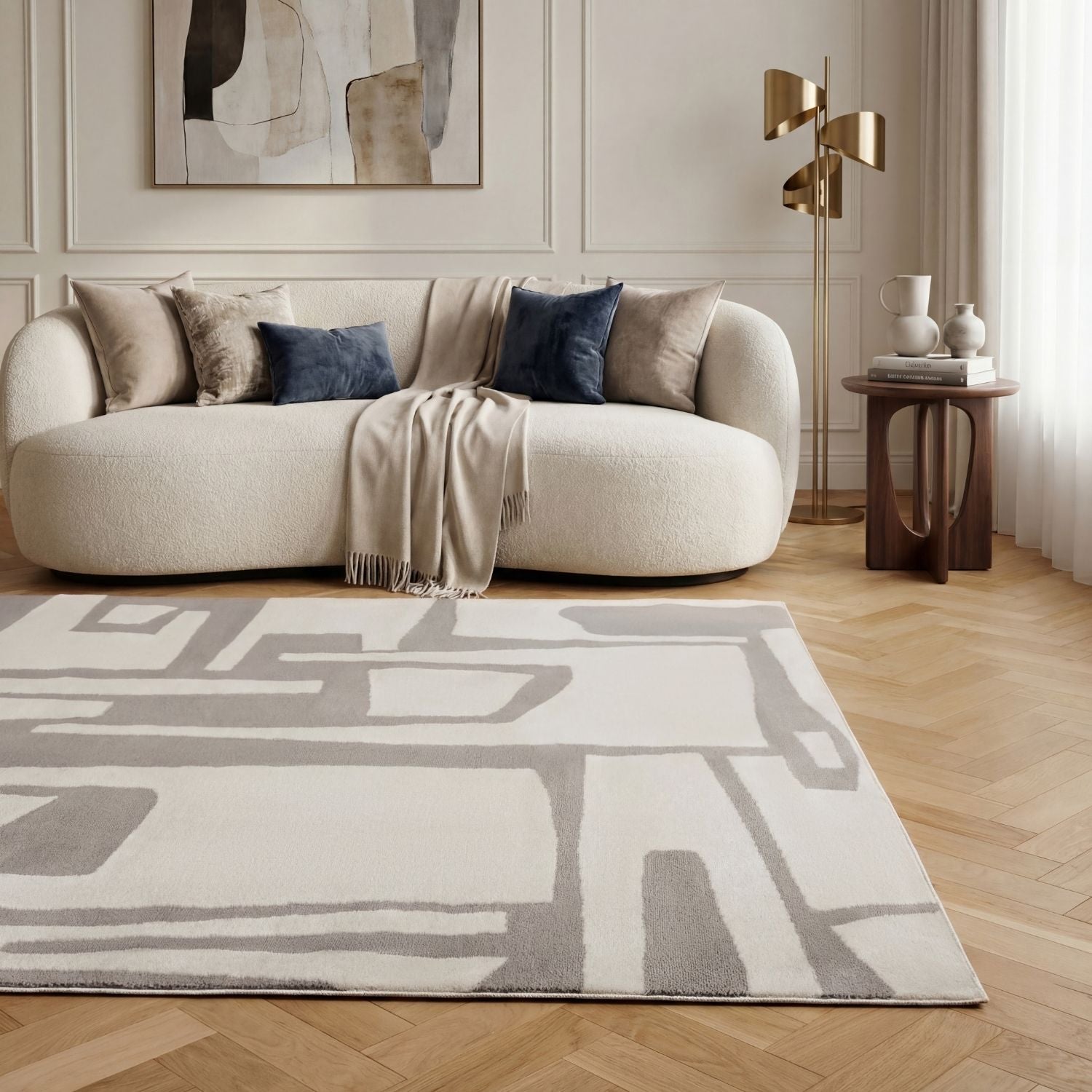 Loft Abstract Grey Rug - PN Home