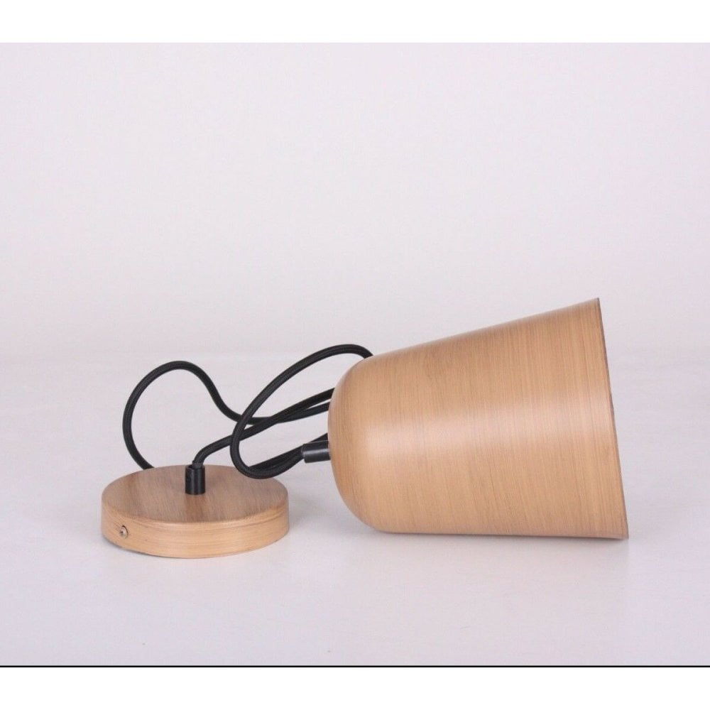 Albero Hanging Metal Pendant with Wood Effect Finish