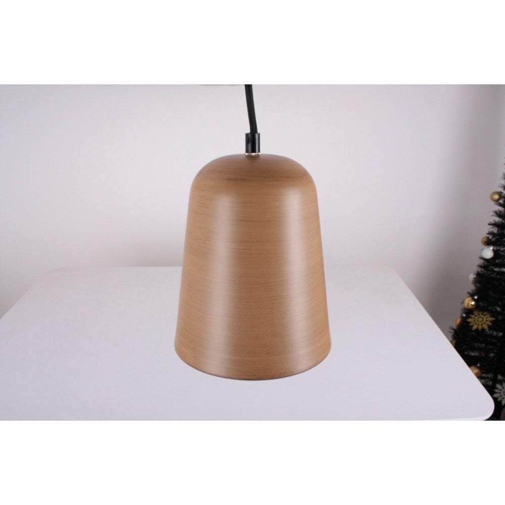 Albero Hanging Metal Pendant with Wood Effect Finish