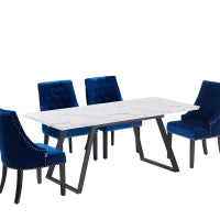 Windsor Toga Lux Dining Set | a White Table and Set of 6 Chairs - PN Home