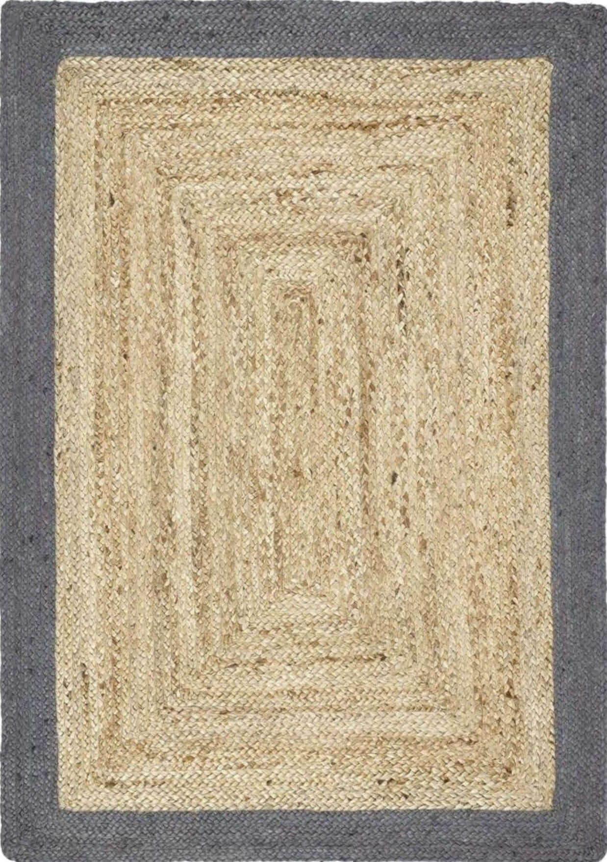 Bordered Grey Jute Rug - PN Home