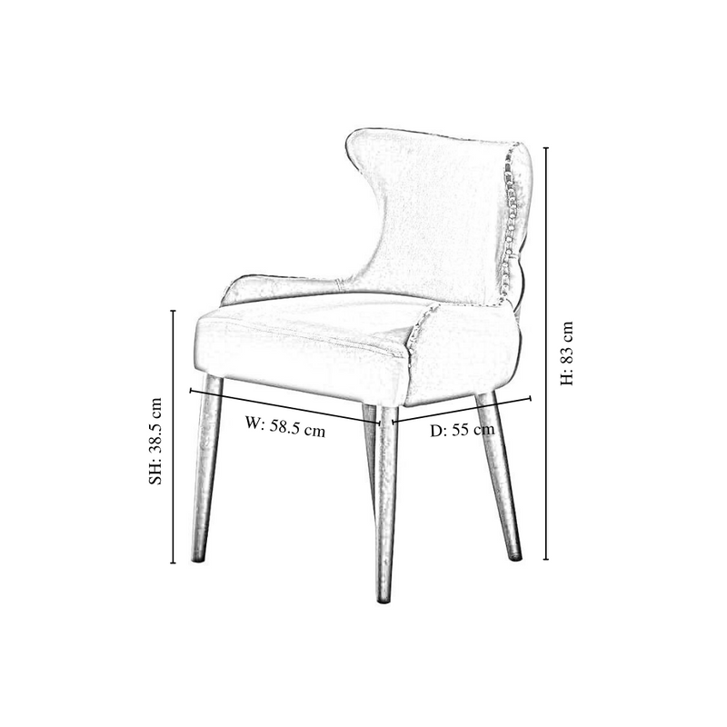 Oxford Duke LUX Dining Set, an Oak Table and Set of 6 Velvet Chairs