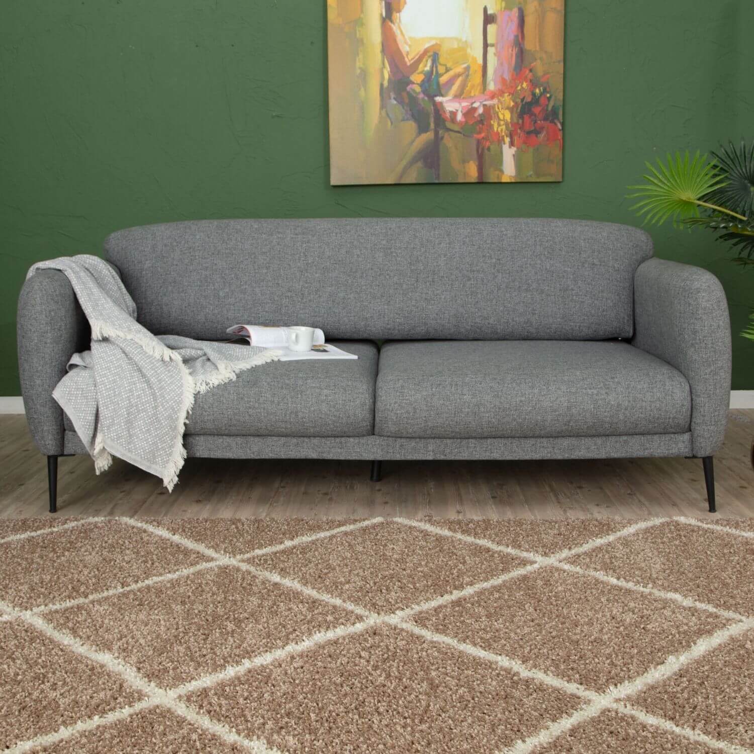 Moroccan Beige Shaggy Rug | 520 - PN Home