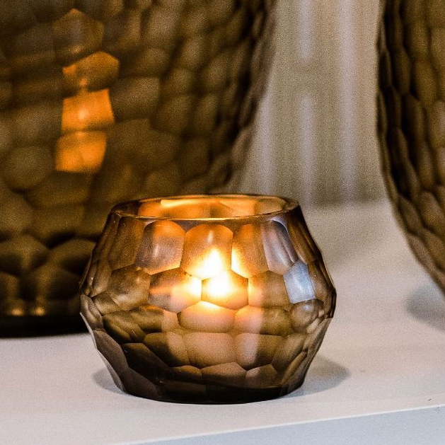 HEMATITE CANDLEHOLDER - H9 D11 cm - STEELGREEN - PN Home